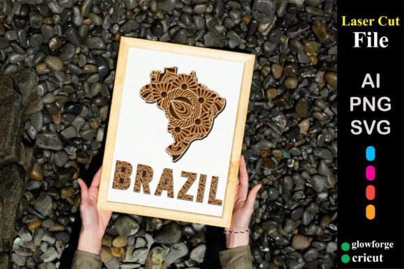 Download Brazil Country Mandala Laser Wooden Map - Map Collection