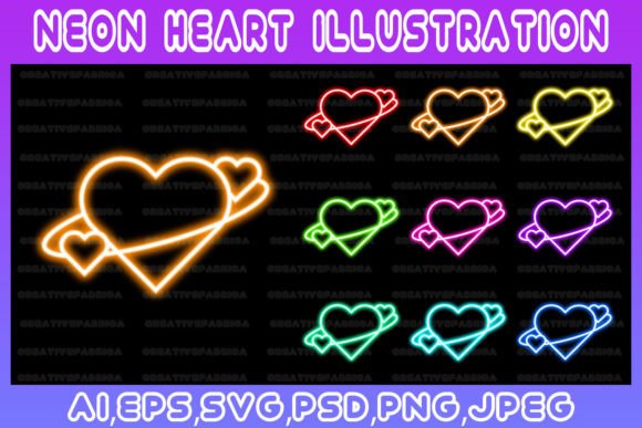 Download Heart Neon Line Illustration Art Vector - Neon line Collection
