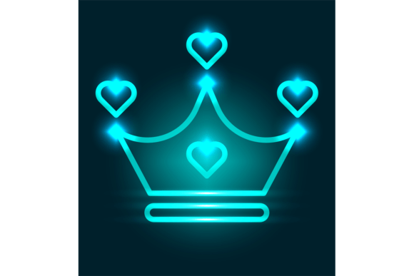 Download Crown Blue Neon Line Icon. Casino Symbol - Neon line Collection