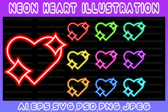 Download Heart Neon Line Illustration Art Vector - Neon line Collection