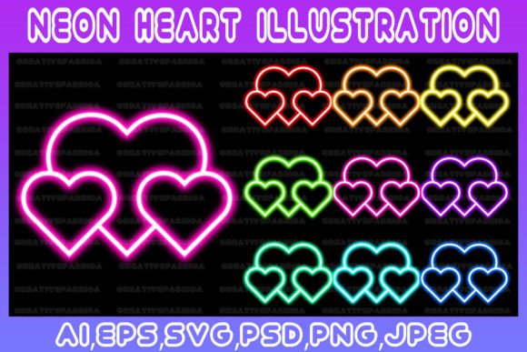 Download Heart Neon Line Illustration Art Vector - Neon line Collection
