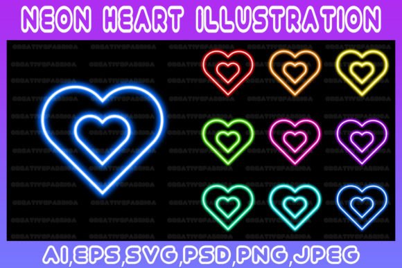 Download Heart Neon Line Illustration Art Vector - Neon line Collection