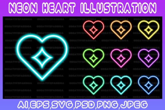Download Heart Neon Line Illustration Art Vector - Neon line Collection