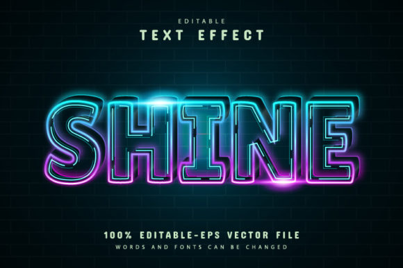 Download Shine Neon Line Text Effect - Neon line Collection