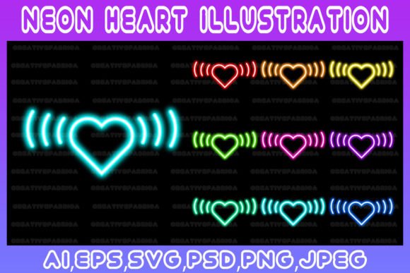 Download Heart Neon Line Illustration Art Vector - Neon line Collection