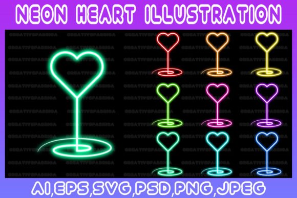 Download Heart Neon Line Illustration Art Vector - Neon line Collection